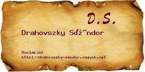 Drahovszky Sándor névjegykártya